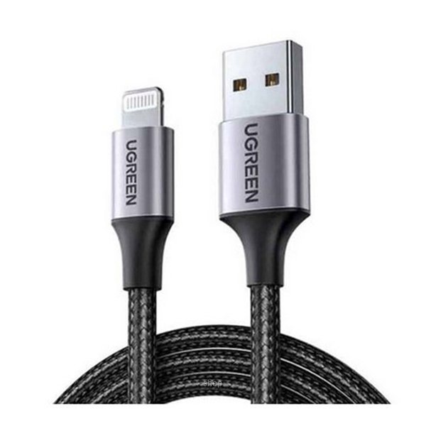 314904_1 (1) Ugreen USB A To Lightning Cable Alu Case with Braided 1.5M Black