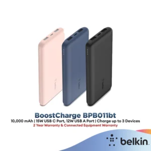 BPB011btNoLogo Belkin BPB011bt BoostCharge Power Bank 10000mAh 15W with USB A to USB C Cable