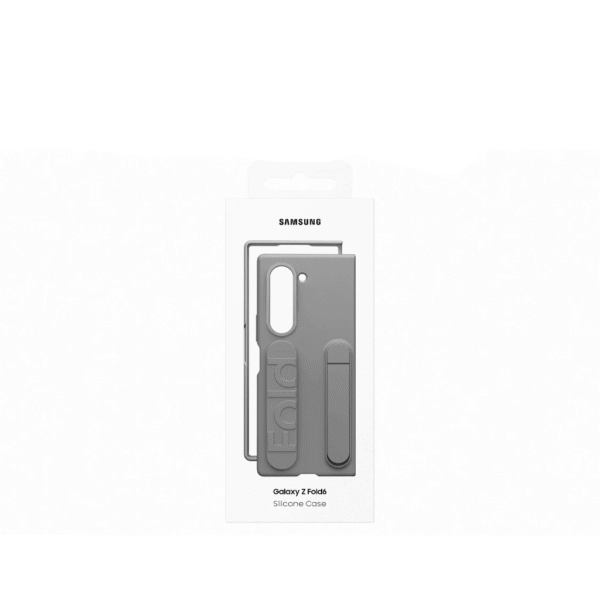 Samsung Galaxy Z Fold6 Gray Silicone Grip Cover with Stand
